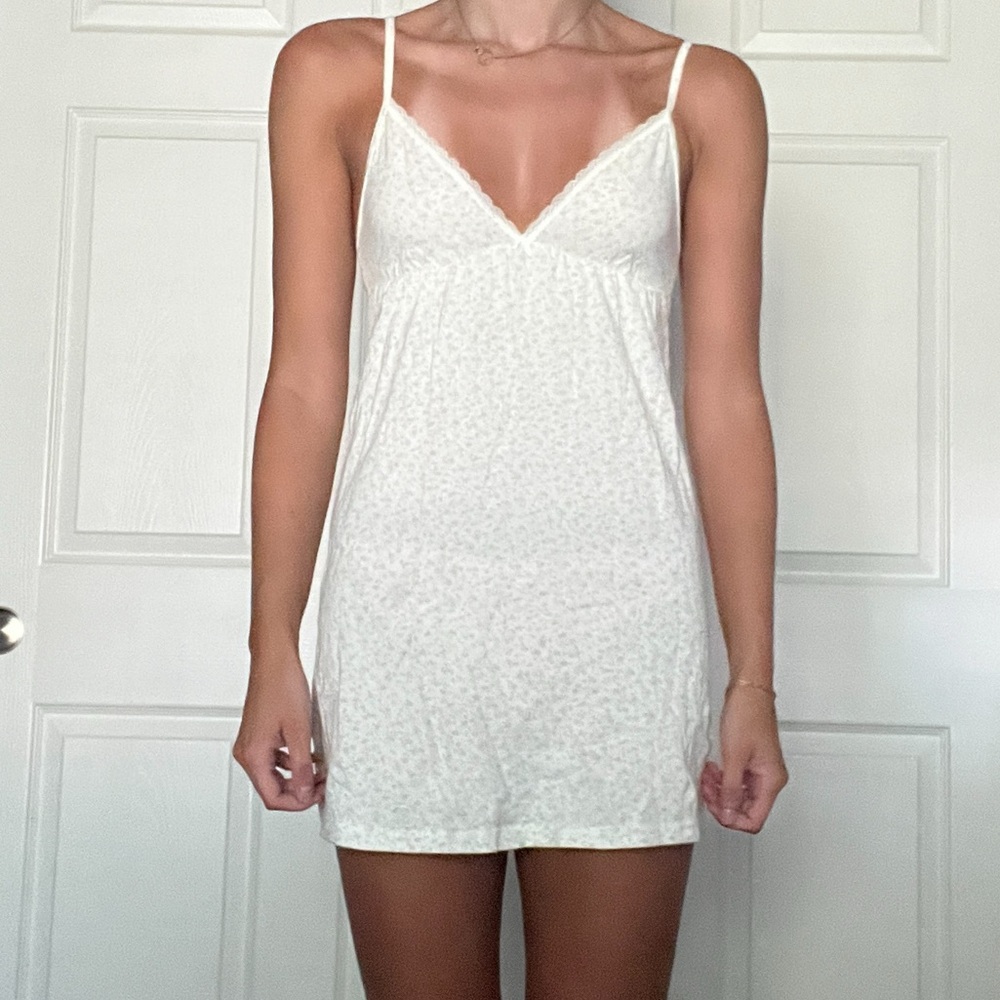 Brandy Melville White & Floral Mini Dress